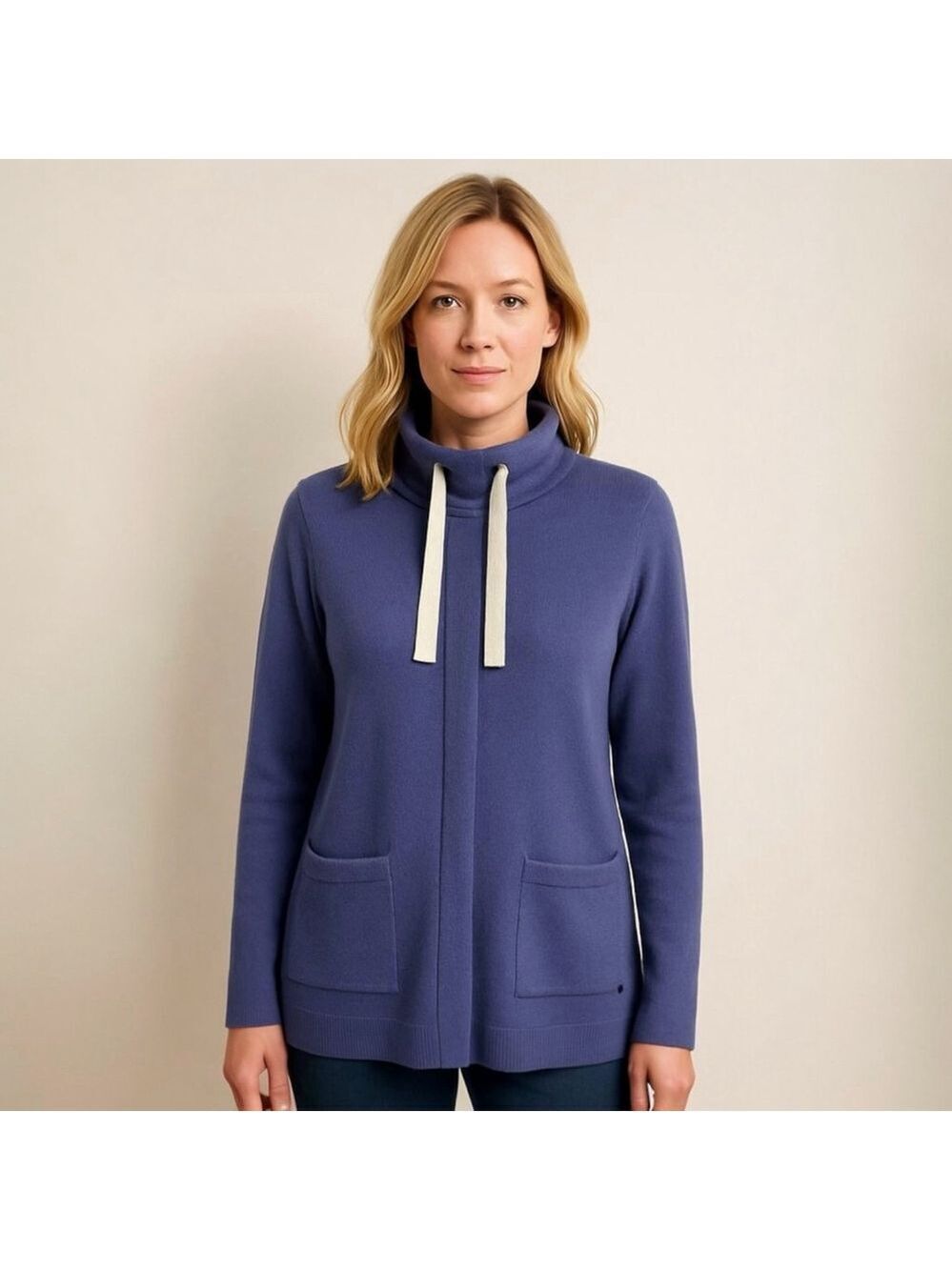 Olsen Women’s Snap Button Mock Neck Sweater Size 4 XS Blue Soft New - Picture 12 of 14